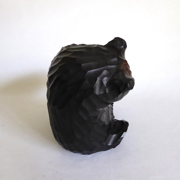 VINTAGE JAPAN JAPANESE HOKKAIDO AINU BEAR WOOD CARVING BOTTLE HOLDER STAND (USED - Picture 5 of 14